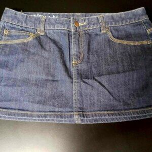 Vintage Y2K Hurley Brand Low Waisted Dark Wash Denim Mini Skirt Size 9